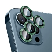 iPhone 11 Pro Max Kamera Lens Koruyucu Cam Metal Kenarlı 3lü Set - 7