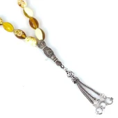 925 Ayar Gümüş Püsküllü Osmanlı Arması İmameli Tesbih thumbnail 3