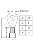 Fapatech Gyu 610 Yuvarlak Tip Izoleli Kablo Ucu 8-10mm² M6 5 Adet - 2