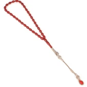 925 Ayar Gümüş Kazas Püsküllü Sıkma Kehribar Tesbih thumbnail 2