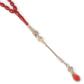 925 Ayar Gümüş Kazas Püsküllü Sıkma Kehribar Tesbih thumbnail 3