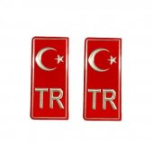 Tr Plaka Stıcker 2li - Türkiye Plaka Stıcker - Türkiye Plakalık Stickeri - 1