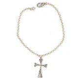 925 Ayar Gümüş Haç'Lı Bileklik thumbnail 2