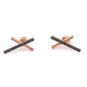 925 Ayar Gümüş X  Taşlı Küpe thumbnail 1