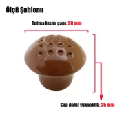 Noktalı Mantar Düğme Kulp Çekmece Bebek Çocuk Genç Odası Dolap Kapak Kulpu Kulbu Kahverengi Metal Ku thumbnail 4