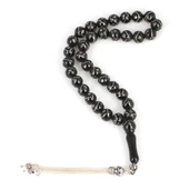 925 Ayar Gümüş Küre Kesim Oltu Taş Tesbih thumbnail 1