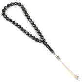 925 Ayar Gümüş Küre Kesim Oltu Taş Tesbih thumbnail 2