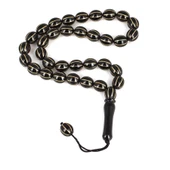 Bronz İşlemeli Karpuz Dilim Arpa Kesim Oltu Taş Tesbih thumbnail 1