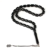 925 Ayar Gümüş Silindir Kesim Oltu Taş Tesbih thumbnail 1