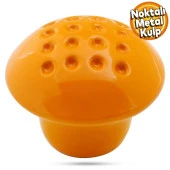Noktalı Mantar Düğme Kulp Çekmece Bebek Çocuk Genç Odası Dolap Kapak Kulpu Kulbu Turuncu Metal Kulp thumbnail 1
