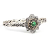 925 Ayar Gümüş Telkâri Kaşlı 2 Tel Yassı Burma Bilezik thumbnail 1