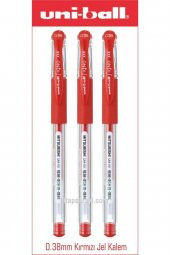 UNİ-BALL Uniball Signo Dx 0.38 Mm Kırmızı Jel Kalem 3 Adet Um-151 - 1