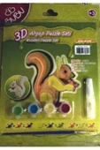 Bubu Bubu 3D Ahşap Puzzle+Boyama Seti sincap - 1