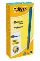 Bic Briteliner Grip Fosforlu Kalem Mavi, 12li Kutu - 1