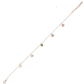 925 Ayar Gümüş Kar Taneli, Peridot Taşlı Halhal thumbnail 2