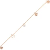 925 Ayar Gümüş Üçgen Taşlı Çınar Yaprağı Halhal thumbnail 2