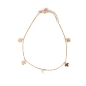 925 Ayar Gümüş Üçgen Taşlı Çınar Yaprağı Halhal thumbnail 1