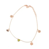 925 Ayar Gümüş Kar Taneli, Peridot Taşlı Halhal thumbnail 1