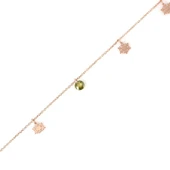 925 Ayar Gümüş Kar Taneli, Peridot Taşlı Halhal thumbnail 3