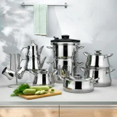Schafer Caldron Çelik Çeyiz Seti 18 Parça-Inox - 1