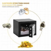 Anadolu Strong Elektronik Şifreli Para Kasası Çelik Kasası Otel Kasası 3mm Montaj Ekipmanları - 1