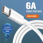 ScHitec Xiaomi 13 Lite 6A 60W Type-C to Type-C 2Metre Süper Hızlı Data ve Şarj Kablosu - 3