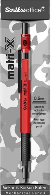 Scrikss Matri-X Versatil 0.5 mm Kırmızı Şeffaf Kutu - 5