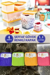 Flosoft 1,1 Litre Alaska No Frost Buzdolabı Dondurucu Erzak Saklama Kabı 4 ADET thumbnail 1