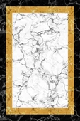 Frenda Home Çerçeve Mermer Desen Kaymaz Deri Taban Dekoratif Halı  SARI 200X290 - 1