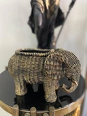 Fil saksı, hasır dokulu sukulent saksı,banyo dekoru, polyester fil saksı - 9