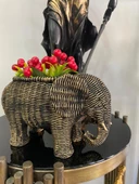 Fil saksı, hasır dokulu sukulent saksı,banyo dekoru, polyester fil saksı - 8