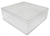 KUTU AKRİLİK KARE 8x8x3 CM ŞEFFAF 12 ADET - 1