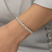 Gümüş Kazaziye Örgü Bileklik  SL5224 thumbnail 12