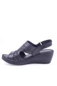 Lobeno 22-D-015 Dolgu Topuk Günlük Anatomik Deri Sandalet - 3