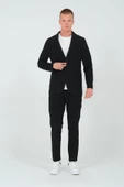 CEKMON Erkek Slim Fit Cepli Düğmeli Bürümcük Kumaş Klasik Ceket - 3