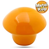 Mantar Düğme Kulp Çekmece Bebek Çocuk Genç Odası Dolap Kapak Kulpu Kulbu Turuncu Metal Kulp thumbnail 1