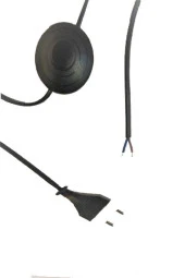 Şahnet Yuvarlak Arapuarlı Fişli Kablo Siyah 4Mt (Abajur Masa Lambası Lambader Enerji Kablosu) thumbnail 1