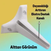 Aspen 6'lı Set Mobilya Tv Ünitesi Koltuk Kanepe Konsol Destek Ayağı Ayakları 20 Cm Ayak Beyaz - 7