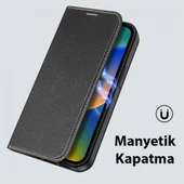 Polham Standlı Cüzdanlı İphone 14 Pro 6.1 Uym Kapaklı Ful Korumalı Kılıf, PU Deri Manyetik Kapak - 5