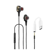 Tecno Hot Beats 3D Hifi 4 Hoparlörlü Xiaomi Black Shark 3 Type-C to 3.5mm Jack Dönüştürücü Kablolu Mikrofonlu Kulaklık Siyah - 1