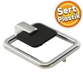 Büyük Bugatti Sarkaç Mobilya Konsol Dolap Çekmece Kulpu Kulbu Mat Siyah Krom Plastik Kulp - 1