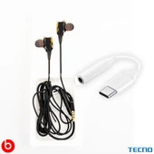 Tecno Hot Beats 3D Hifi 4 Hoparlörlü Oppo A9 2020 Type-C to 3.5mm Jack Dönüştürücü Kablolu Mikrofonlu Kulaklık Siyah thumbnail 5