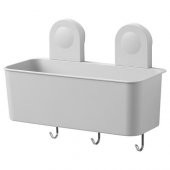Vantuzlu Banyo Duş Sepeti 26x21 Cm MeridyenDukkan 3 Kancalı-Su Delikli Banyo Dekorasyonu-Sepeti - 1
