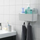 Vantuzlu Banyo Duş Sepeti 26x21 Cm MeridyenDukkan 3 Kancalı-Su Delikli Banyo Dekorasyonu-Sepeti - 5