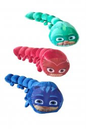 3lü Set Pijamask Peluş 75 Cm Renkli Tırtıl Yastık Uyku Arkadaşı Pjmask - 1