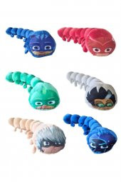 6lı Set Pijamask Peluş 75 Cm Renkli Tırtıl Yastık Uyku Arkadaşı Pjmask - 1