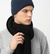 Nors Kalın Örgü Kaşkol Siyah - 4