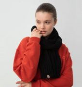 Nors Kalın Örgü Kaşkol Siyah - 5