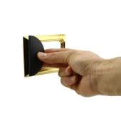 Veyron Dörtgen Kulpları Mobilya Mutfak Çekmece Dolap Dolabı Kapak Kulpu Kulbu Plastik Mat Siyah Gold thumbnail 5