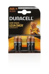 Duracell Alkalin İnce Kalem Pil (AAA) 4 LÜ Kartela (10 Adet) - 1